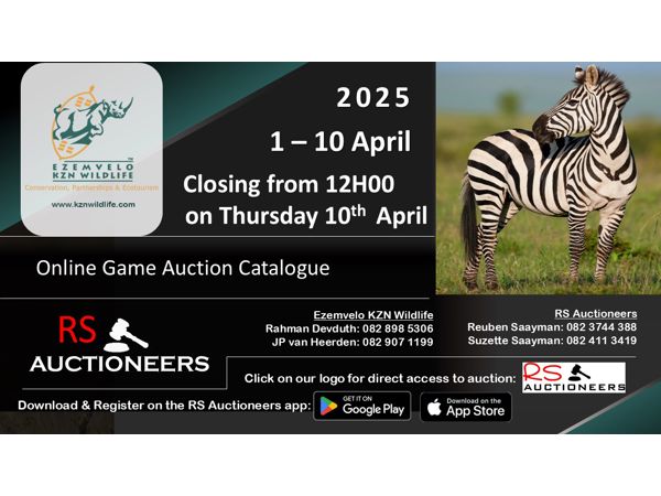 Ezemvelo KZN Game Auction April 2025