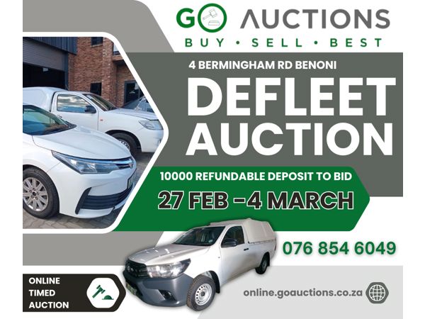 Online Timed De-Fleet Auction 27 Feb - 4 March